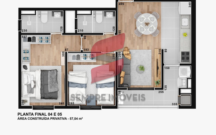 Imagem Apartamento com 2 Quartos à Venda, 51 m² em Tingui - Curitiba