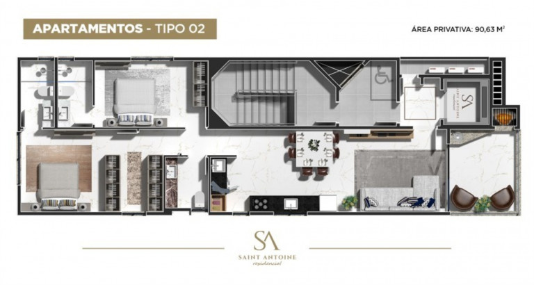 Imagem Imóvel com 2 Quartos à Venda, 92 m² em Praia Brava De Itajaí - Itajaí