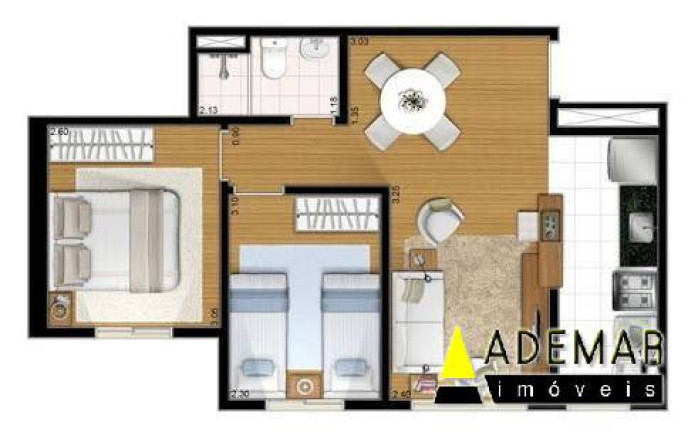 Imagem Apartamento com 2 Quartos à Venda, 46 m² em Centro - Diadema