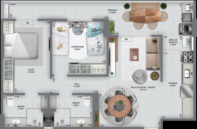 Imagem Apartamento com 2 Quartos à Venda, 75 m² em Aviação - Praia Grande