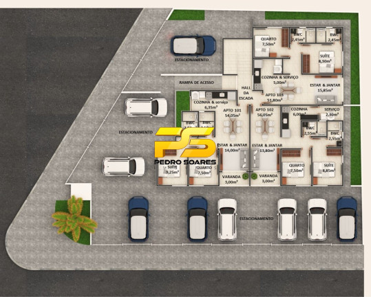 Apartamento com 1 Quarto à Venda, 52 m² em Brisamar - João Pessoa