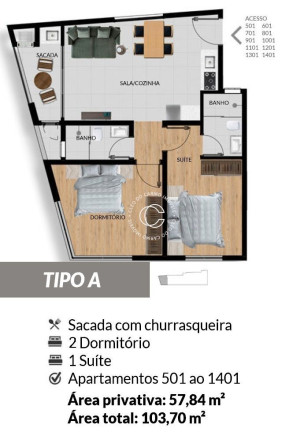 Imagem Apartamento com 2 Quartos à Venda, 57 m² em Nossa Senhora De Fátima - Santa Maria