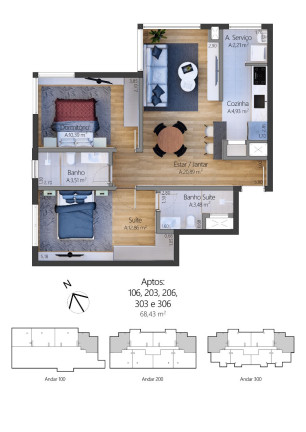 Imagem Apartamento com 1 Quarto à Venda, 54 m² em Moura - Gramado