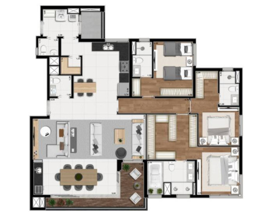 Imagem Apartamento com 4 Quartos à Venda, 159 m² em Vila Aviação - Bauru Imagem Apartamento com 4 Quartos à Venda, 159 m² em Vila Aviação - Bauru