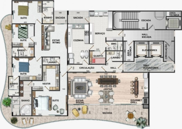 Imagem Apartamento com 4 Quartos à Venda, 320 m² em Centro - Cascavel Imagem Apartamento com 4 Quartos à Venda, 320 m² em Centro - Cascavel