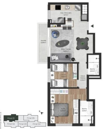 Imagem Apartamento com 2 Quartos à Venda, 60 m² em Menino Deus - Porto Alegre Imagem Apartamento com 2 Quartos à Venda, 60 m² em Menino Deus - Porto Alegre
