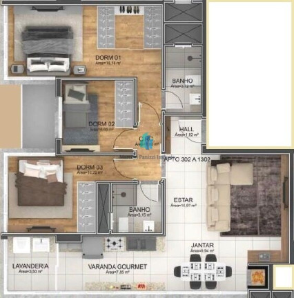 Imagem Apartamento com 3 Quartos à Venda, 93 m² em Centro - Bento Gonçalves