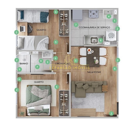 Imagem Apartamento com 2 Quartos à Venda, 40 m² em Forquilhas - São José