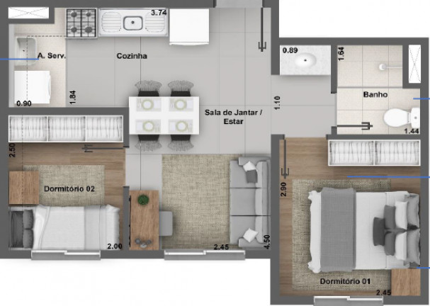 Imagem Apartamento com 1 Quarto à Venda, 38 m² em Cidade Nova São Miguel - São Paulo