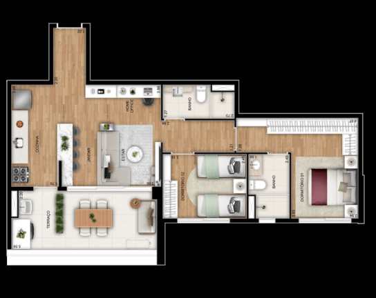 Imagem Apartamento com 2 Quartos à Venda, 77 m² em Parque Imperial - São Paulo