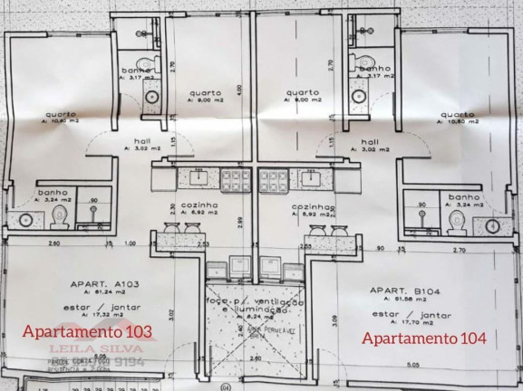 Apartamento com 2 Quartos à Venda, 61 m² em Cabral - Teresina