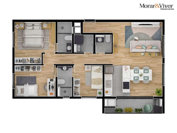 Imagem Apartamento com 3 Quartos à Venda, 84 m² em água Verde - Curitiba