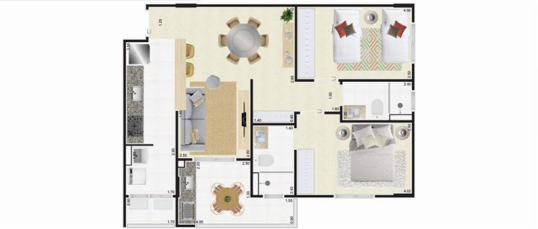 Imagem Apartamento com 2 Quartos à Venda, 76 m² em Guilhermina - Praia Grande