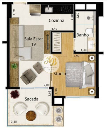 Imagem Apartamento com 1 Quarto à Venda, 48 m² em Centro - Rifaina