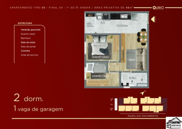 Imagem Apartamento com 2 Quartos à Venda, 45 m² em Vila Fernandes - São Paulo