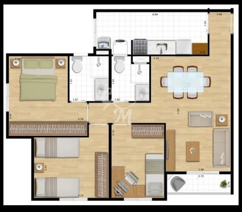 Imagem Apartamento com 3 Quartos à Venda, 72 m² em Jardim Bonfiglioli - Jundiaí