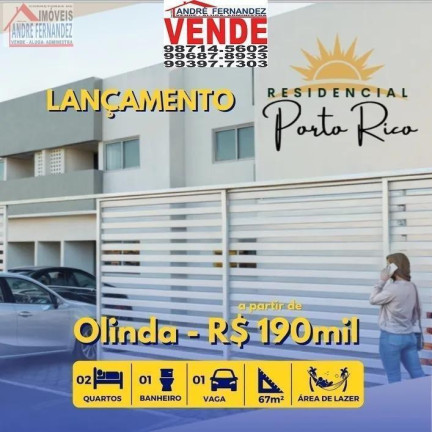 Apartamento com 2 Quartos à Venda, 50 m² em Jardim Atlântico - Olinda