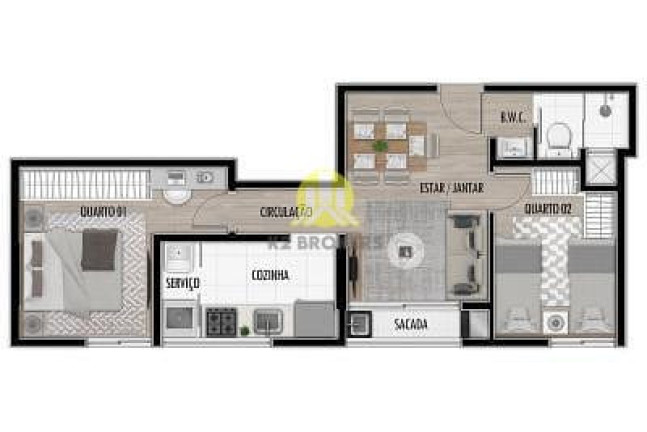 Imagem Apartamento com 2 Quartos à Venda, 44 m² em água Verde - Curitiba Imagem Apartamento com 2 Quartos à Venda, 44 m² em água Verde - Curitiba