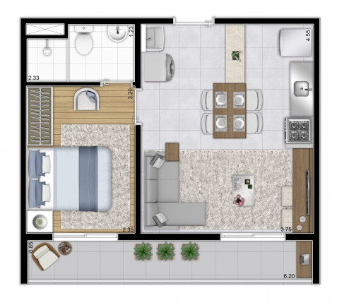 Imagem Apartamento com 1 Quarto à Venda, 37 m² em Mooca - São Paulo