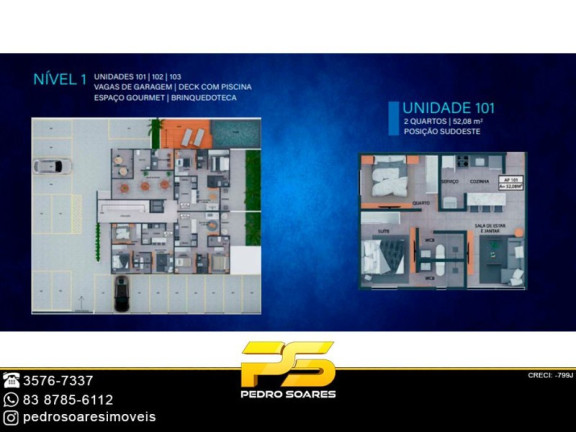 Imagem Apartamento com 2 Quartos à Venda, 52 m² em Portal Do Sol - João Pessoa
