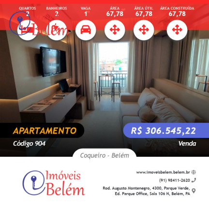 Imagem Apartamento com 2 Quartos à Venda, 67 m² em Coqueiro - Belém