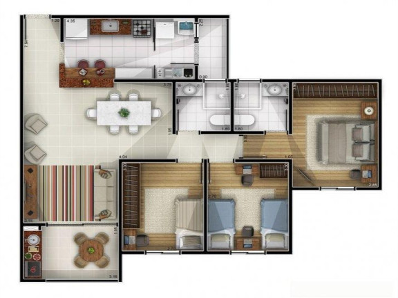 Imagem Apartamento com 3 Quartos à Venda, 92 m² em Parque Campolim - Sorocaba