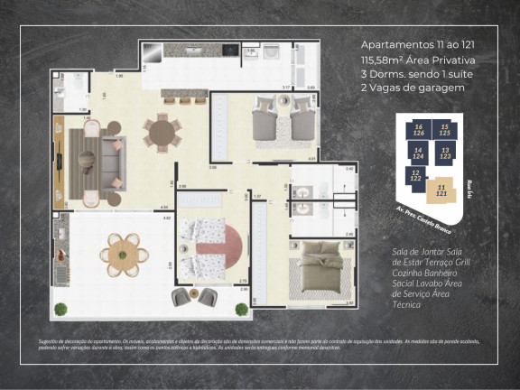 Imagem Apartamento com 3 Quartos à Venda, 116 m² em Real - Praia Grande