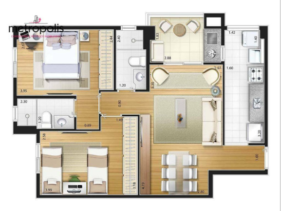 Imagem Apartamento com 2 Quartos à Venda, 64 m² em Fundação - São Caetano Do Sul
