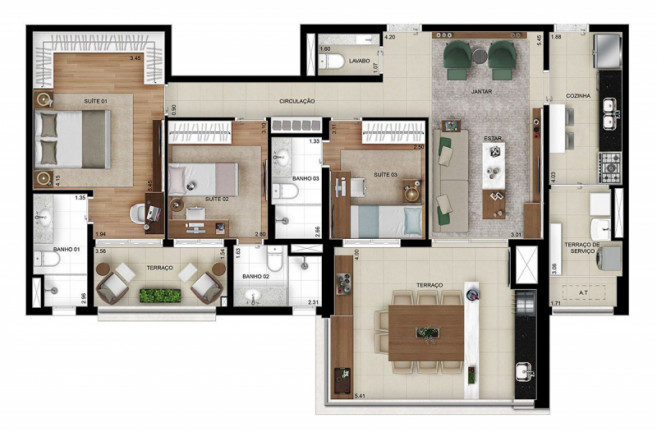 Imagem Apartamento com 3 Quartos à Venda, 129 m² em Mooca - São Paulo