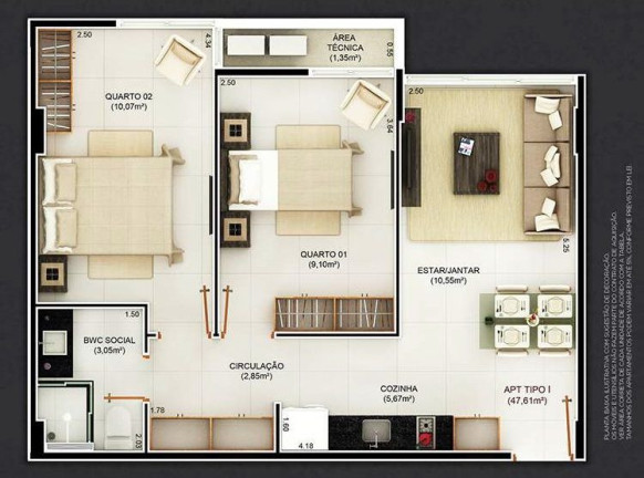 Imagem Apartamento com 2 Quartos para Alugar, 120 m² em Tambaú - João Pessoa