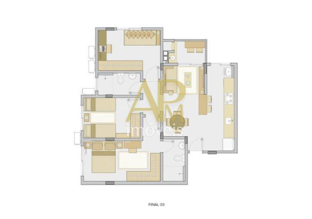 Imagem Apartamento com 3 Quartos à Venda, 69 m² em Nova Palhoça - Palhoça