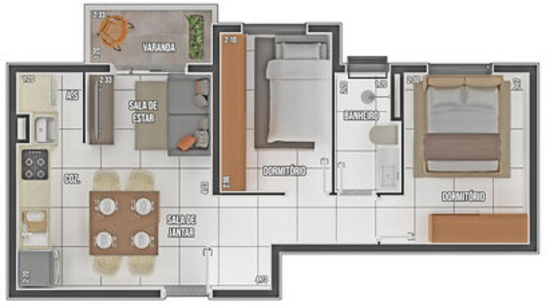 Imagem Apartamento com 2 Quartos à Venda, 41 m² em Vila Eldízia - Santo André