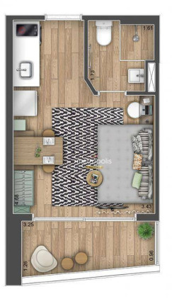 Imagem Studio com 1 Quarto à Venda, 24 m² em Centro - São Paulo