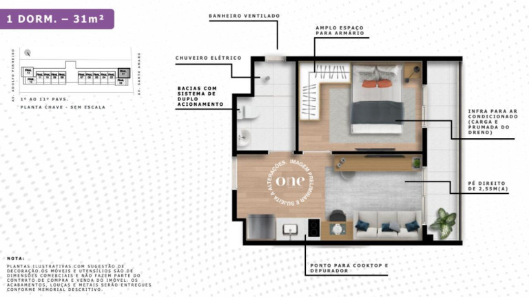 Imagem Apartamento com 1 Quarto à Venda, 30 m² em Santo Amaro - São Paulo