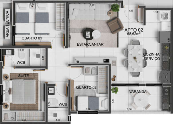 Imagem Apartamento com 3 Quartos à Venda, 68 m² em Intermares - Cabedelo Imagem Apartamento com 3 Quartos à Venda, 68 m² em Intermares - Cabedelo