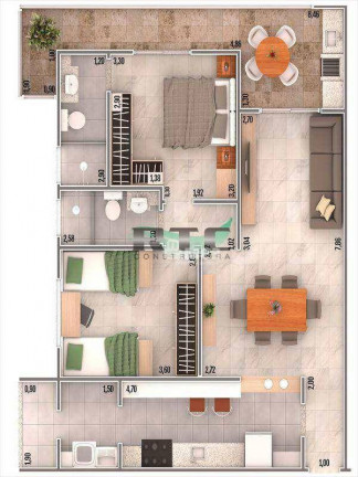 Imagem Apartamento com 2 Quartos à Venda, 83 m² em Caiçara - Praia Grande