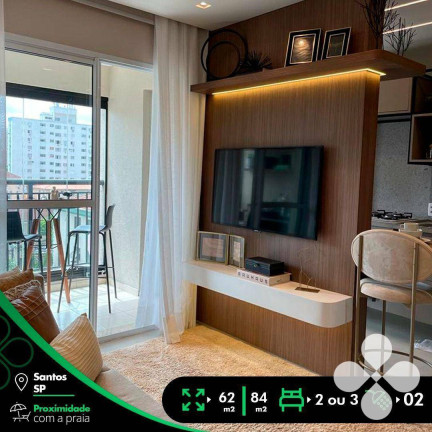 Imóvel com 2 Quartos à Venda, 62 m² em Marapé - Santos