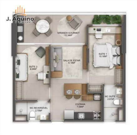 Apartamento com 1 Quarto à Venda, 40 m² em Aldeota - Fortaleza