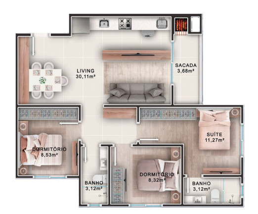 Imagem Imóvel com 3 Quartos à Venda, 78 m² em Municípios - Balneário Camboriú