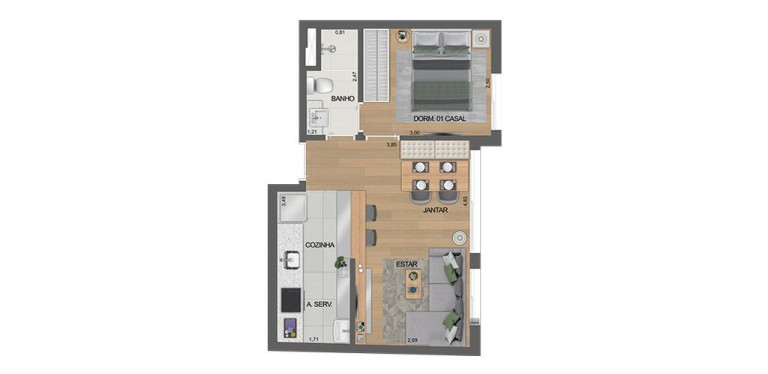 Imagem Apartamento com 2 Quartos à Venda, 33 m² em República - São Paulo Imagem Apartamento com 2 Quartos à Venda, 33 m² em República - São Paulo