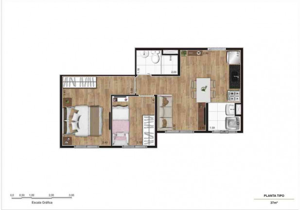 Imagem Apartamento com 2 Quartos à Venda, 35 m² em São Mateus - São Paulo