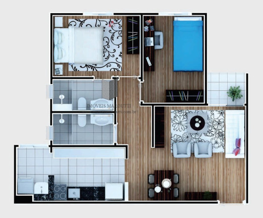 Imagem Apartamento com 2 Quartos à Venda, 58 m² em Jardim São Domingos - Americana Imagem Apartamento com 2 Quartos à Venda, 58 m² em Jardim São Domingos - Americana