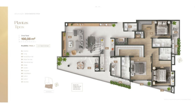 Apartamento com 3 Quartos à Venda, 167 m² em Saguaçu - Joinville
