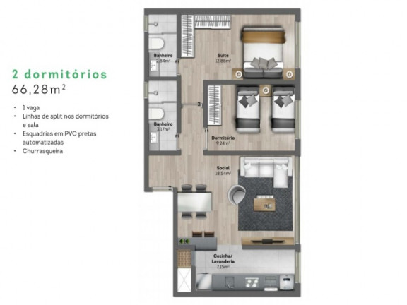 Imagem Apartamento com 2 Quartos à Venda, 66 m² em São João - Porto Alegre Imagem Apartamento com 2 Quartos à Venda, 66 m² em São João - Porto Alegre