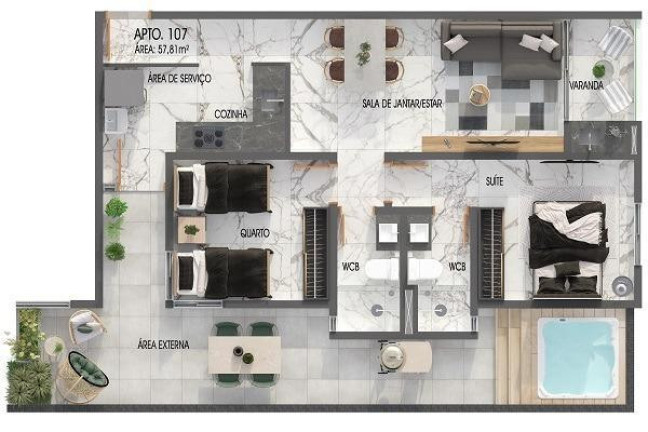 Imagem Apartamento com 2 Quartos à Venda, 56 m² em Jardim Oceania - João Pessoa Imagem Apartamento com 2 Quartos à Venda, 56 m² em Jardim Oceania - João Pessoa