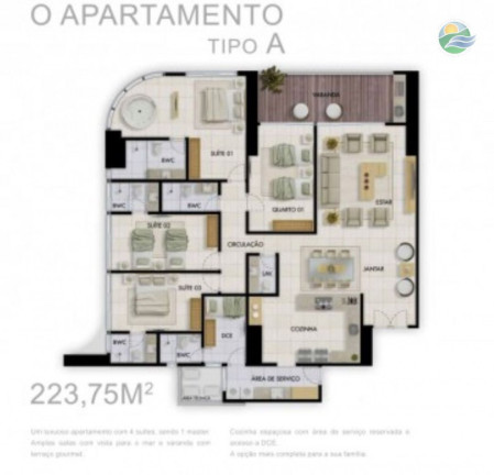 Imagem Apartamento com 4 Quartos à Venda, 223 m²