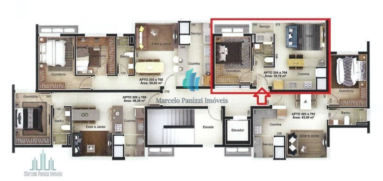 Imagem Apartamento com 1 Quarto à Venda, 39 m² em São Francisco - Bento Gonçalves