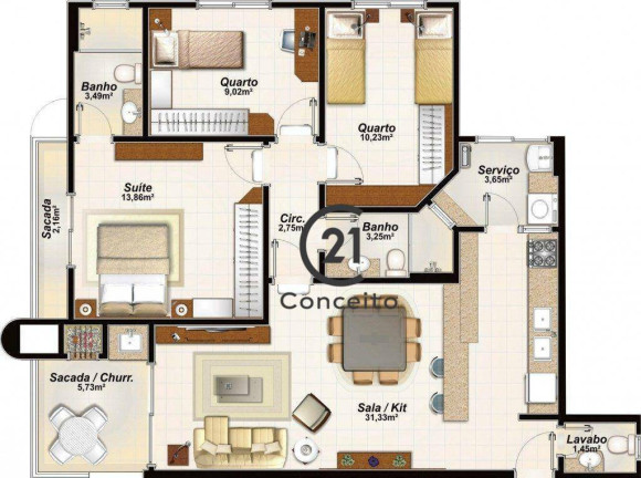Imagem Apartamento com 3 Quartos à Venda, 100 m² em Estreito - Florianópolis Imagem Apartamento com 3 Quartos à Venda, 100 m² em Estreito - Florianópolis