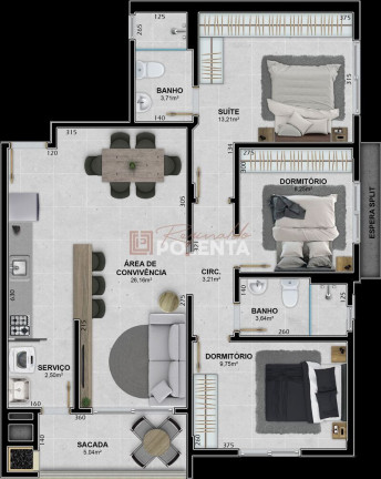 Imagem Apartamento com 2 Quartos à Venda, 76 m² em Brasília - Criciúma Imagem Apartamento com 2 Quartos à Venda, 76 m² em Brasília - Criciúma