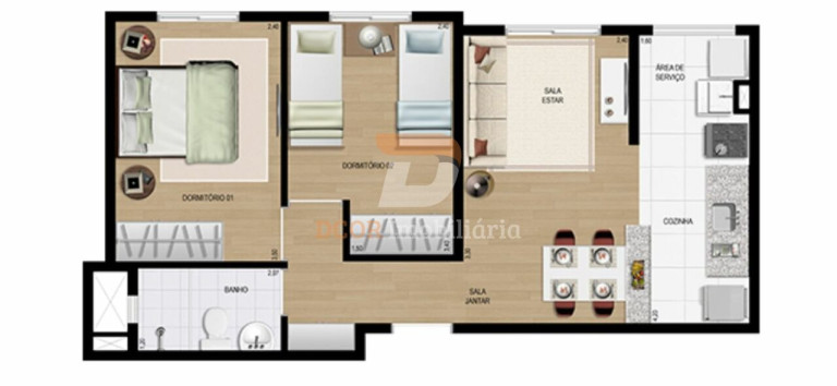 Apartamento com 2 Quartos à Venda, 45 m² em Centro  - Diadema